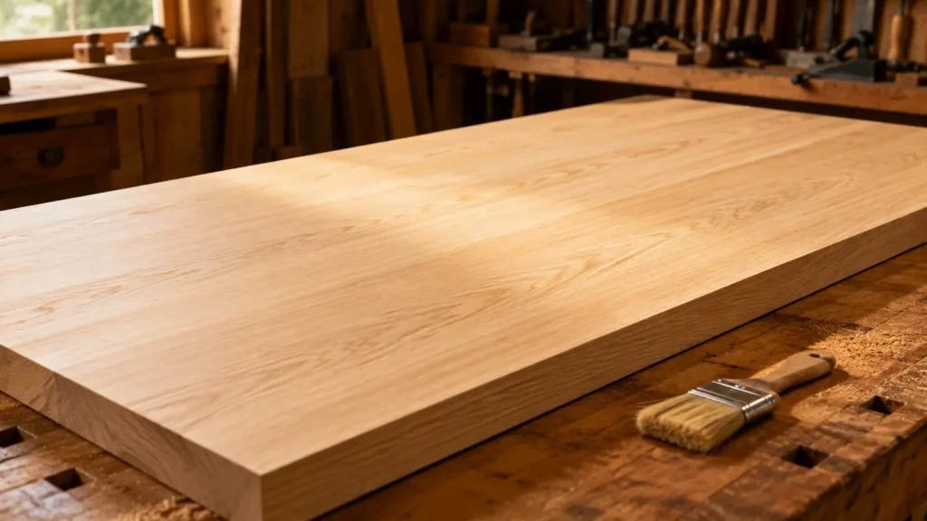 Beautifully smooth sanded timber surface after correct grit sequence, ready for finishing coat